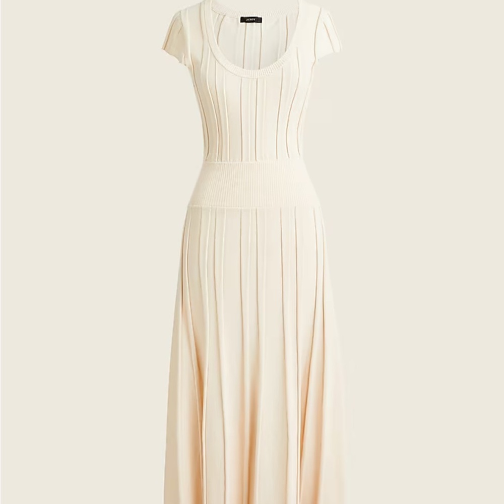 J.Crew Elegant Cream Sweater Midi Dress